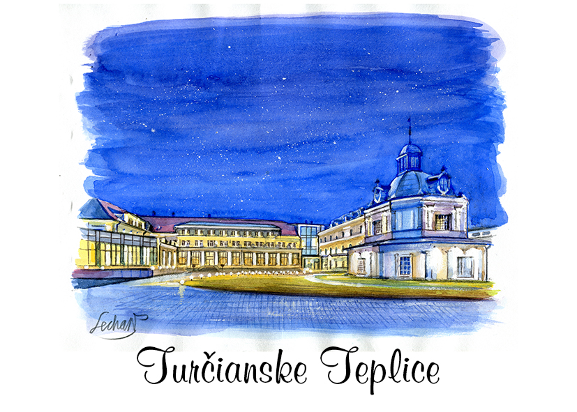 SK-526 / Turčianske Teplice, Royal Palace nočný, F