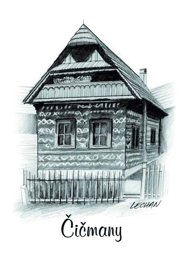 SK-115 / Čičmany, domček, ČB
