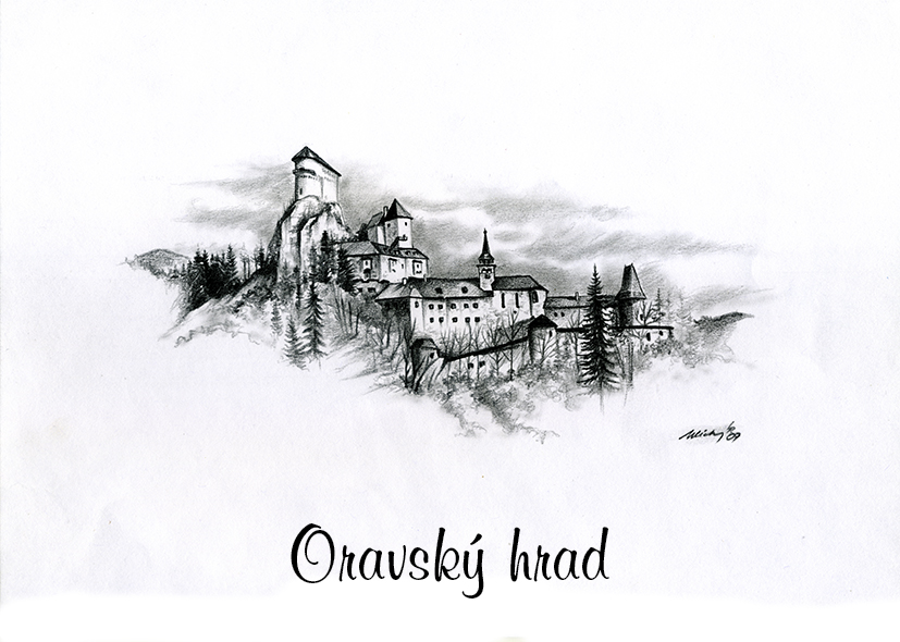 [SK-179] SK-179 / Oravský hrad panoráma, ČB